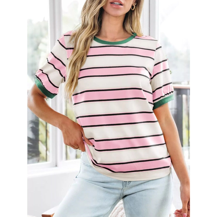 Striped Crew Neck T-Shirt