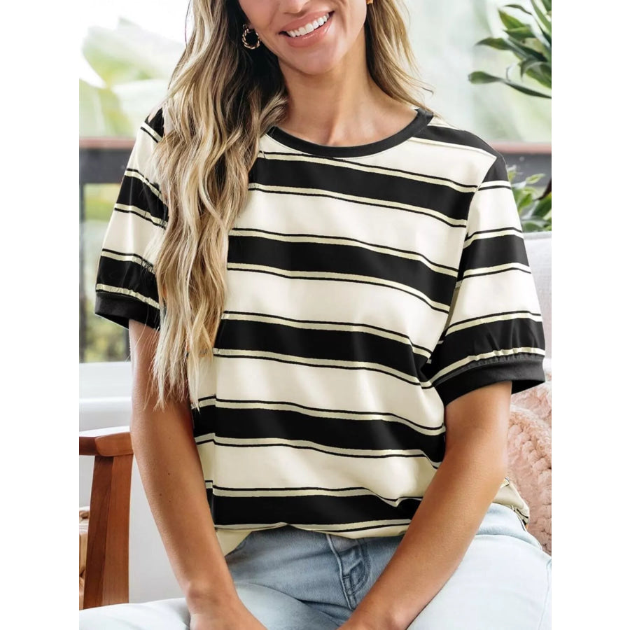 Striped Crew Neck T-Shirt