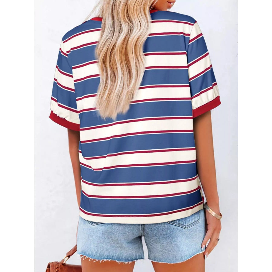 Striped Crew Neck T-Shirt