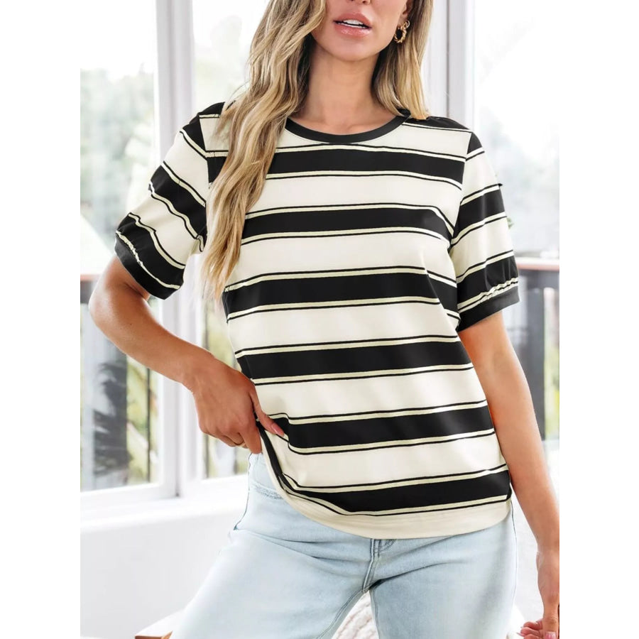 Striped Crew Neck T-Shirt