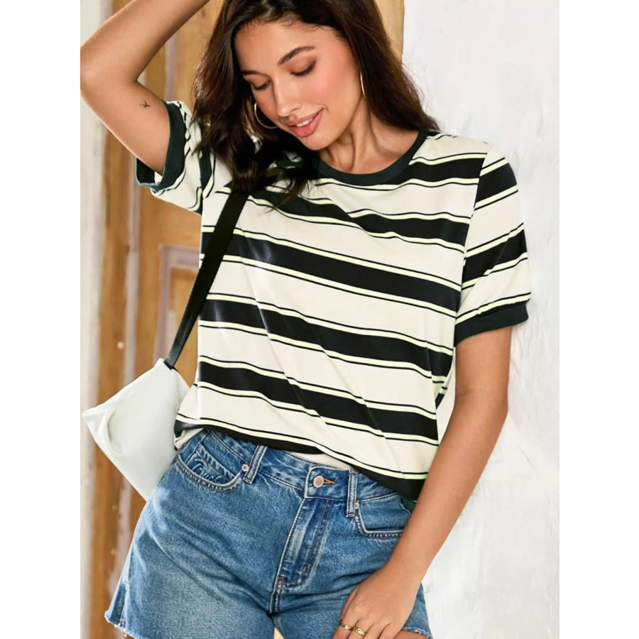 Striped Crew Neck T-Shirt