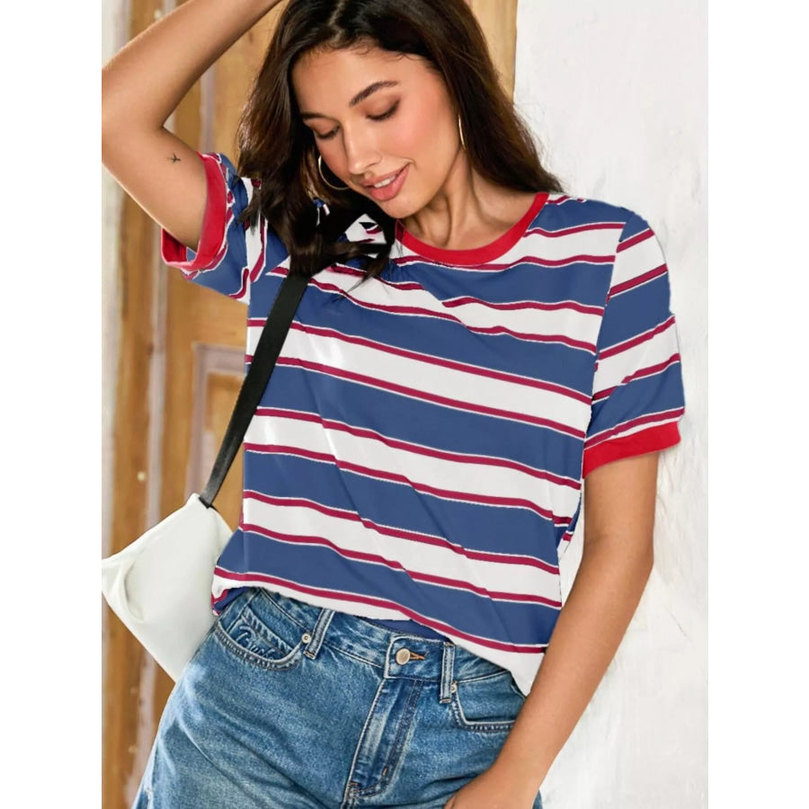 Striped Crew Neck T-Shirt