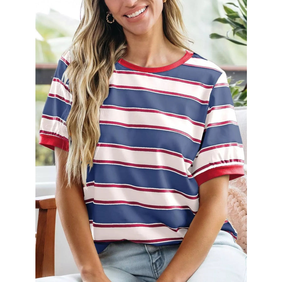 Striped Crew Neck T-Shirt