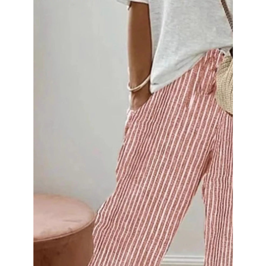 Striped Cropped Pants Apparel and Accessories