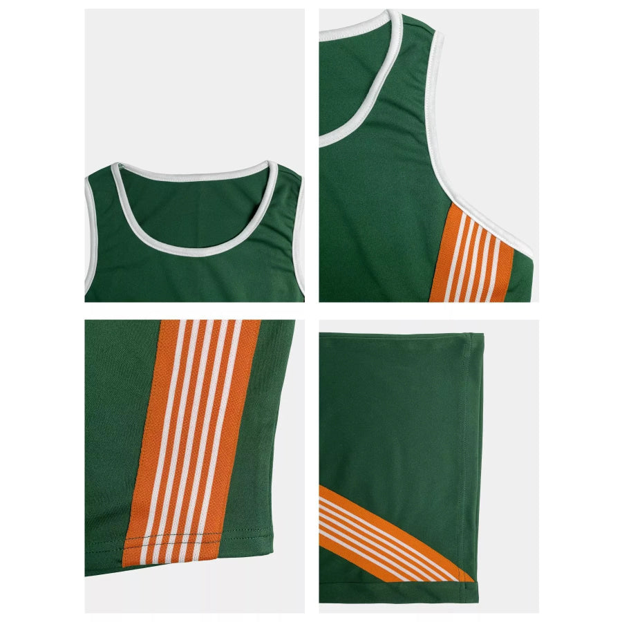 Striped Detail Top and Drawstring Pants Set Apparel and Accessories