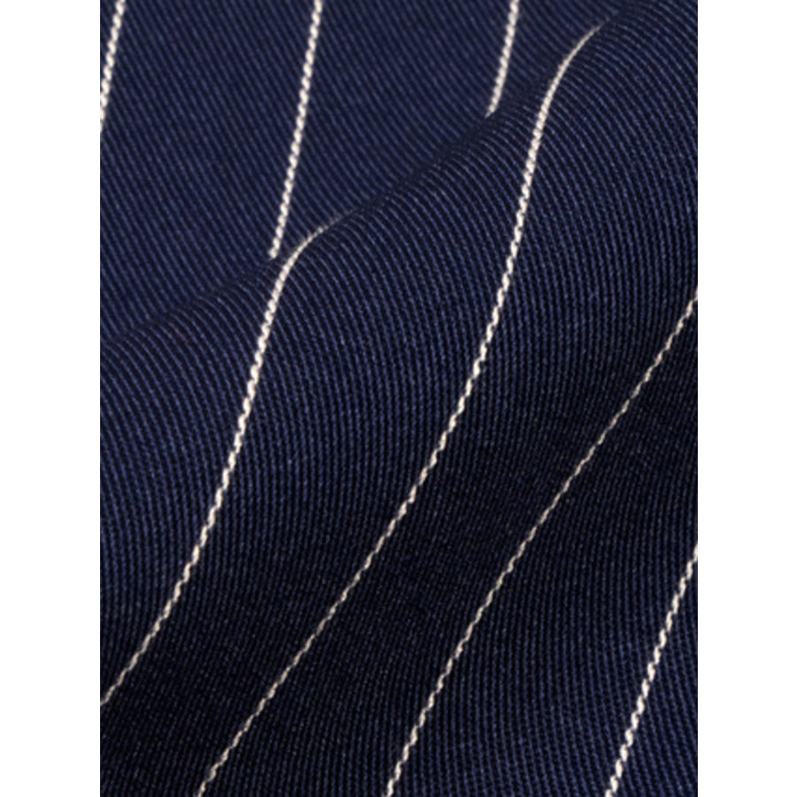 Striped Double-Breasted Blazer & Wide Leg Pants Set Apparel and Accessories