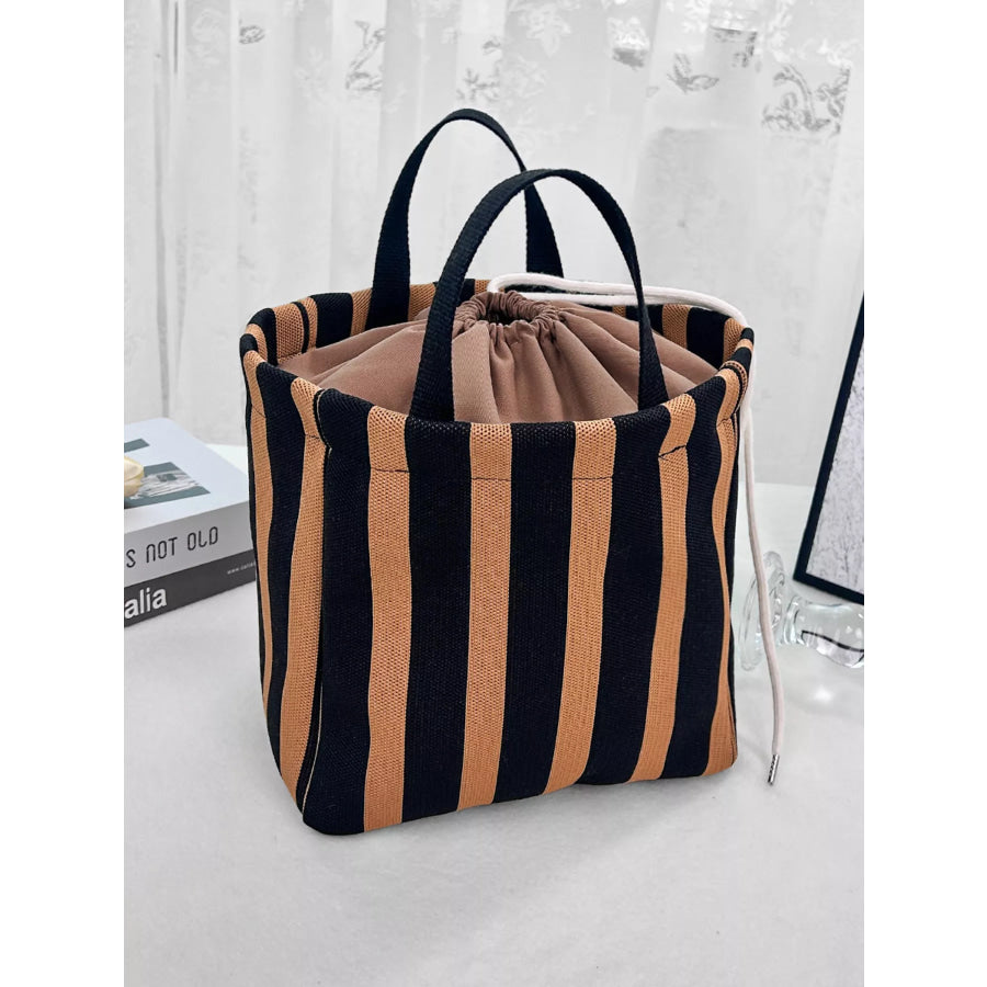 Striped Drawstring Handbag Style A / onesize Apparel and Accessories
