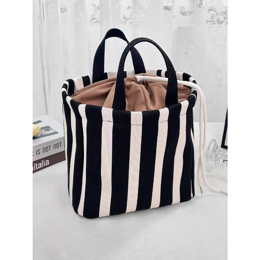 Striped Drawstring Handbag Style B / onesize Apparel and Accessories
