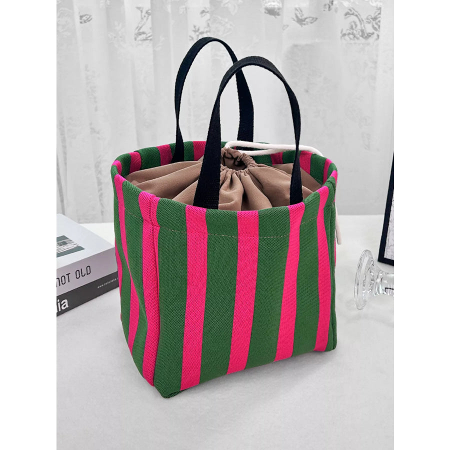 Striped Drawstring Handbag Style C / onesize Apparel and Accessories