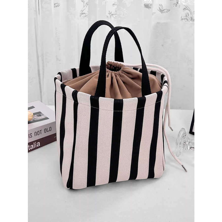 Striped Drawstring Handbag Style D / onesize Apparel and Accessories
