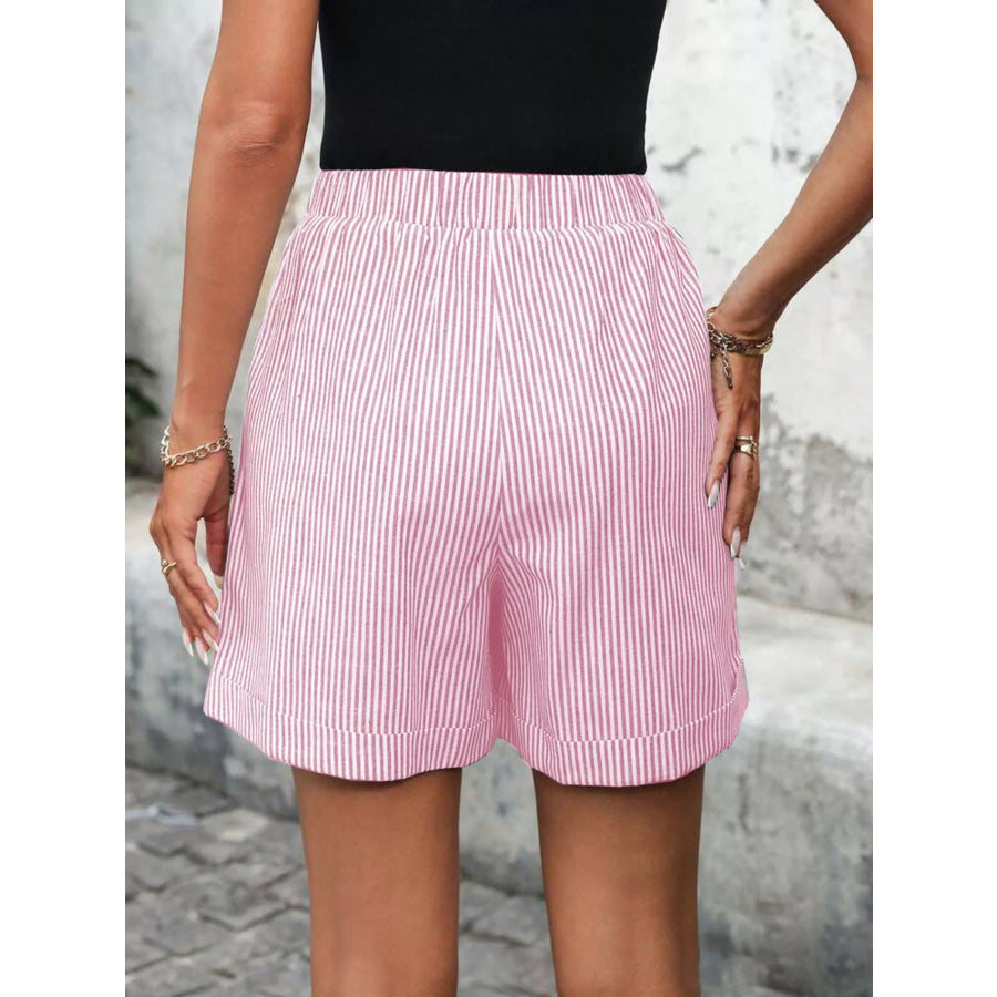 Striped Drawstring Waist Shorts Apparel and Accessories