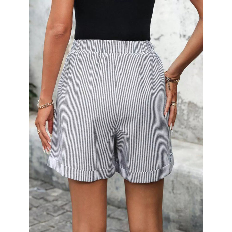 Striped Drawstring Waist Shorts Apparel and Accessories