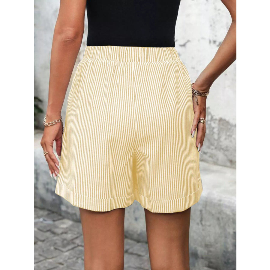 Striped Drawstring Waist Shorts Apparel and Accessories