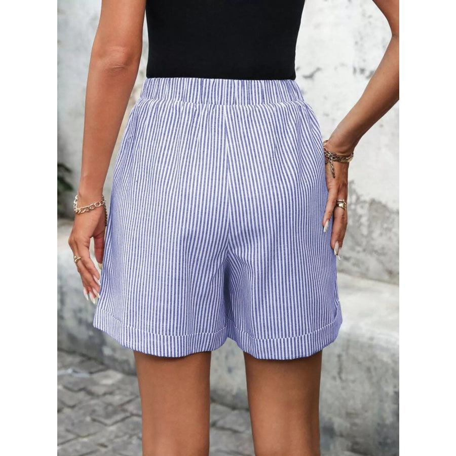 Striped Drawstring Waist Shorts Apparel and Accessories