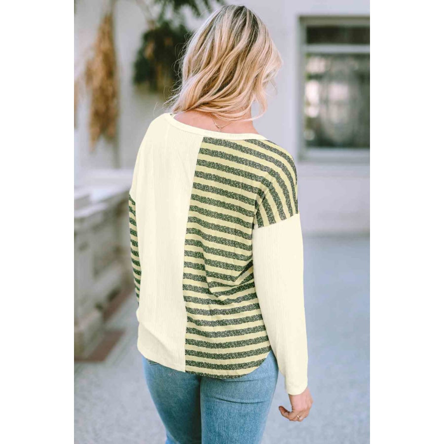 Striped Drop Shoulder T-Shirt Clothing