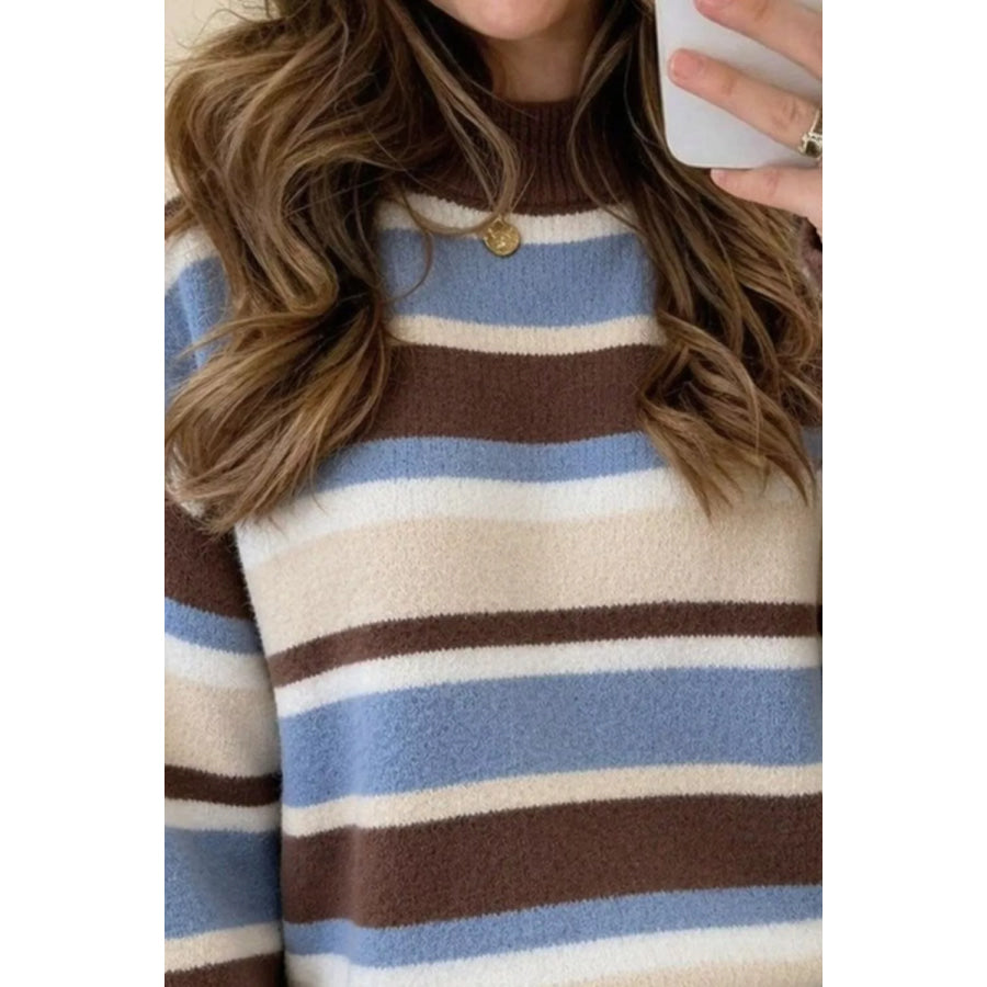 Striped Dropped Shoulder Sweater Apparel and Accessories