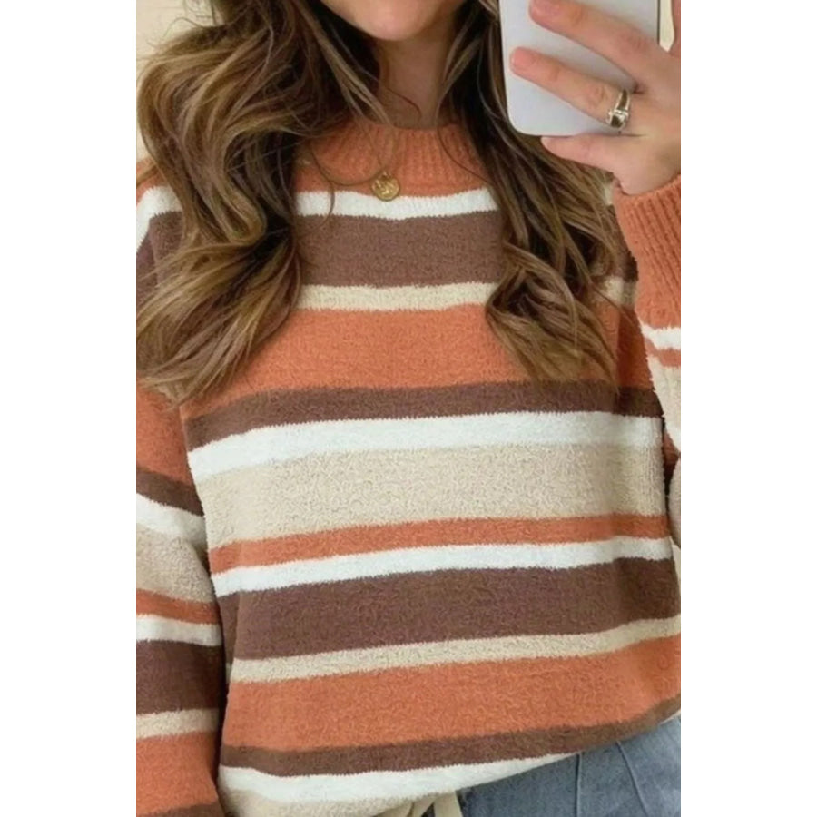 Striped Dropped Shoulder Sweater Apparel and Accessories