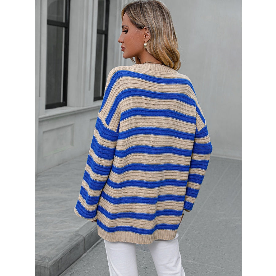 Striped Dropped Shoulder Sweater