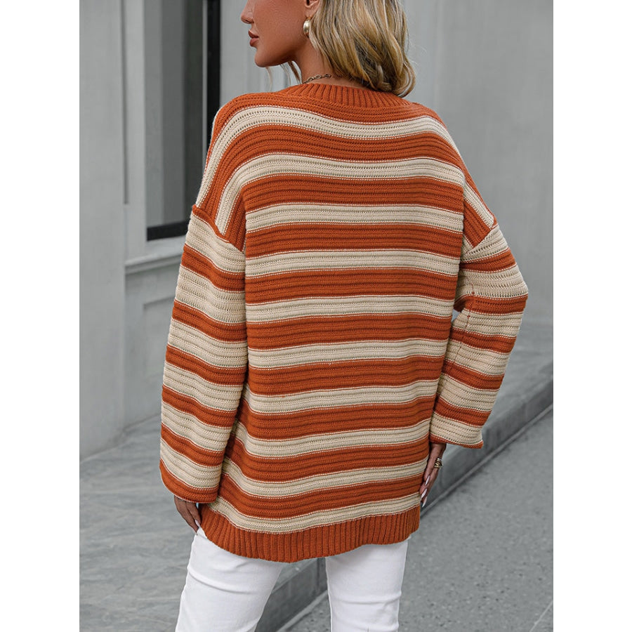 Striped Dropped Shoulder Sweater