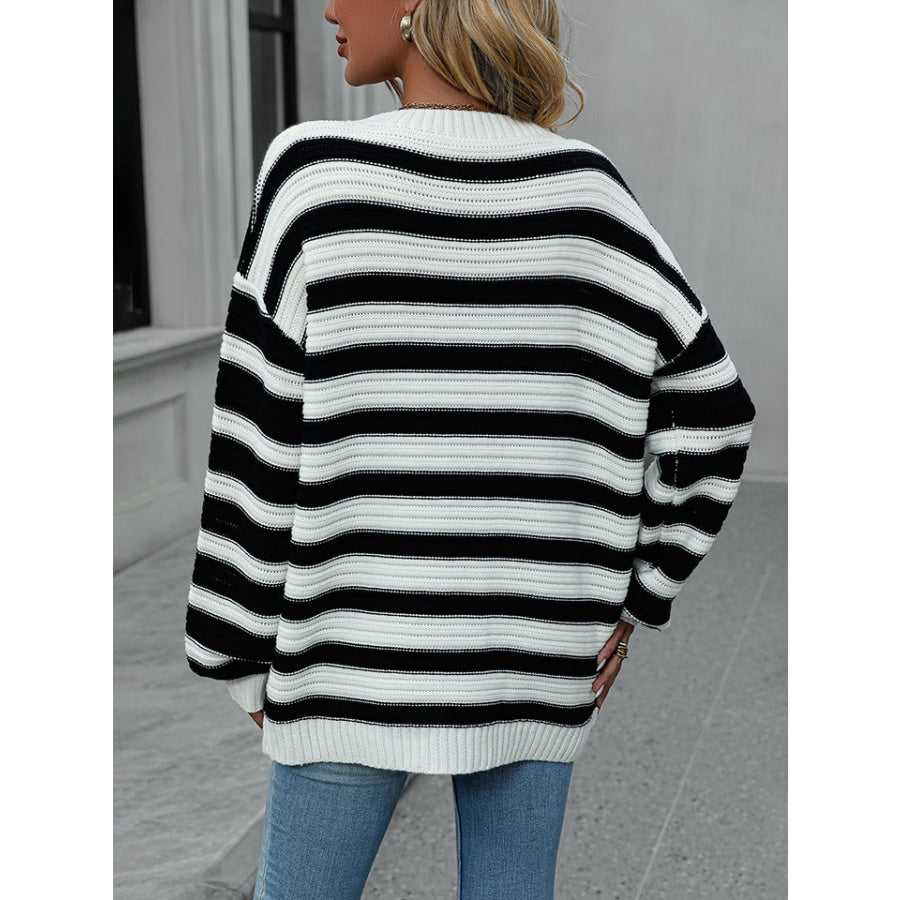 Striped Dropped Shoulder Sweater