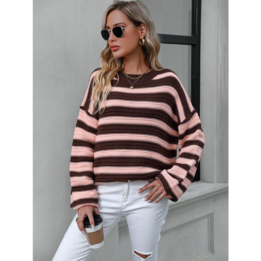 Striped Dropped Shoulder Sweater