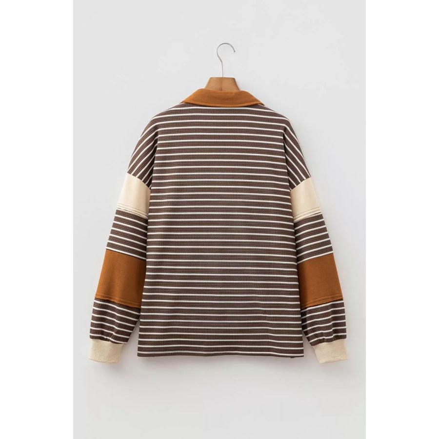 Striped Dropped Shoulder Sweatshirt Apparel and Accessories