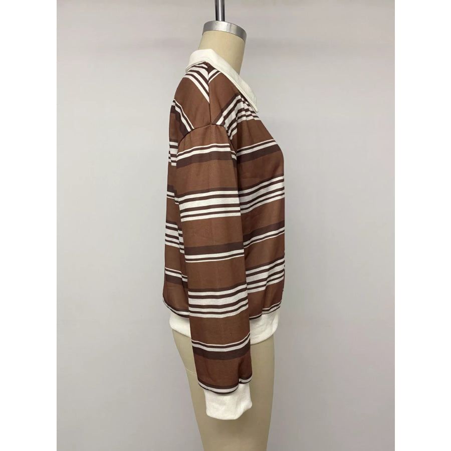 Striped Dropped Shoulder Sweatshirt Apparel and Accessories