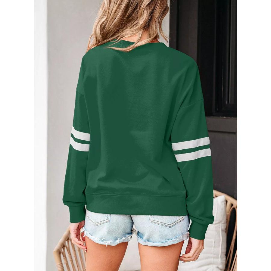 Striped Dropped Shoulder Sweatshirt Apparel and Accessories