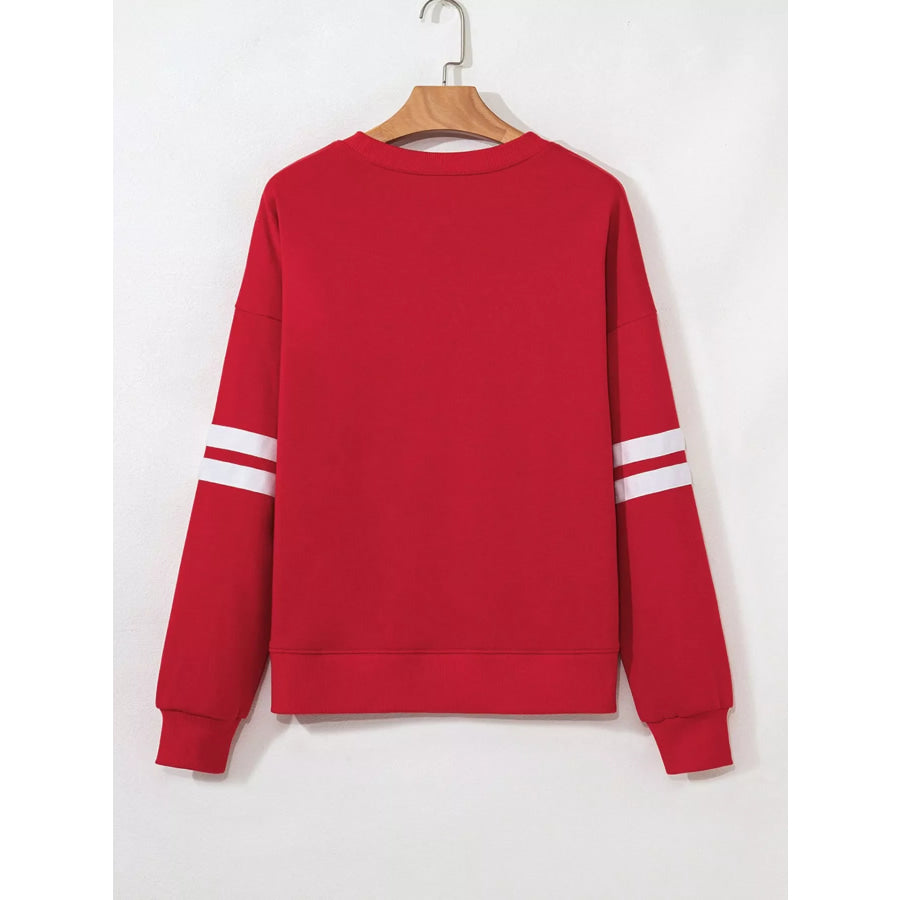 Striped Dropped Shoulder Sweatshirt Apparel and Accessories