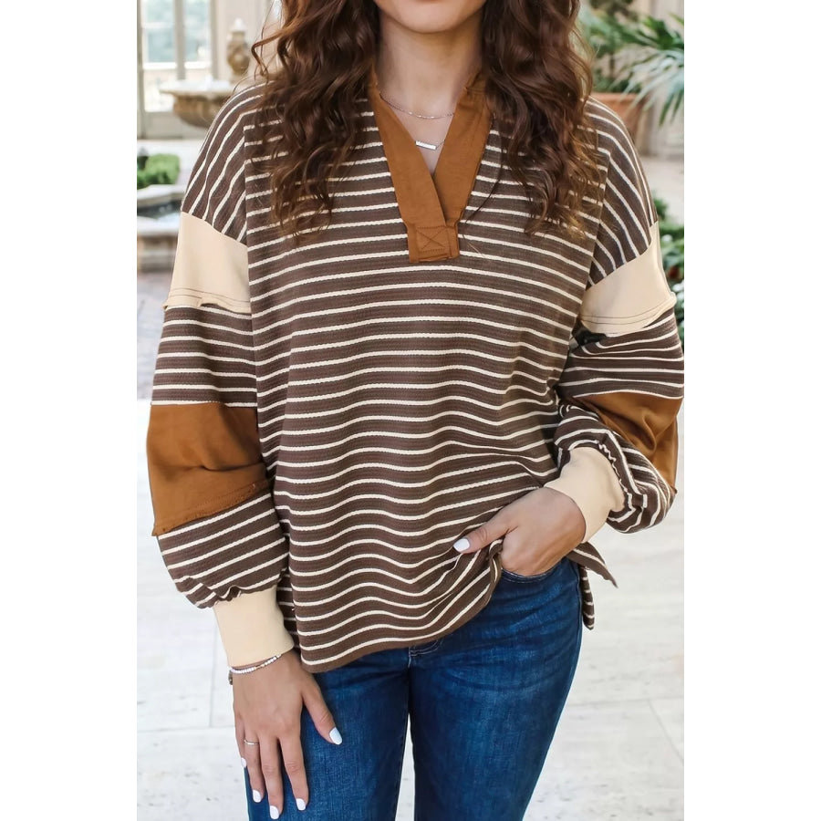 Striped Dropped Shoulder Sweatshirt Apparel and Accessories