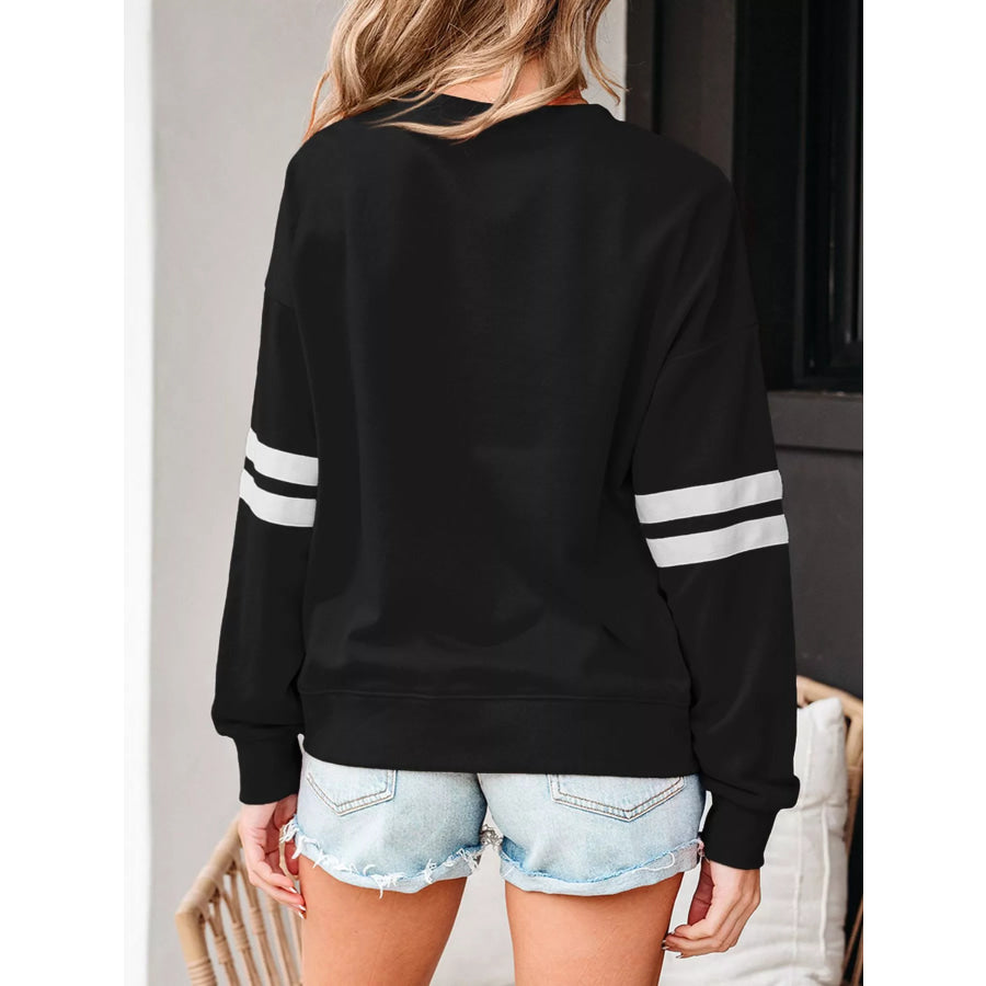 Striped Dropped Shoulder Sweatshirt Apparel and Accessories