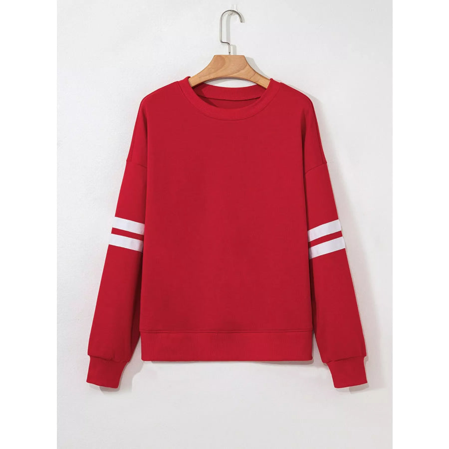 Striped Dropped Shoulder Sweatshirt Apparel and Accessories