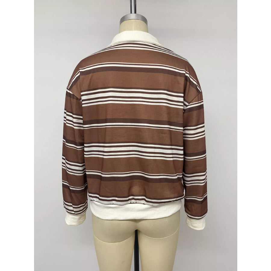 Striped Dropped Shoulder Sweatshirt Apparel and Accessories