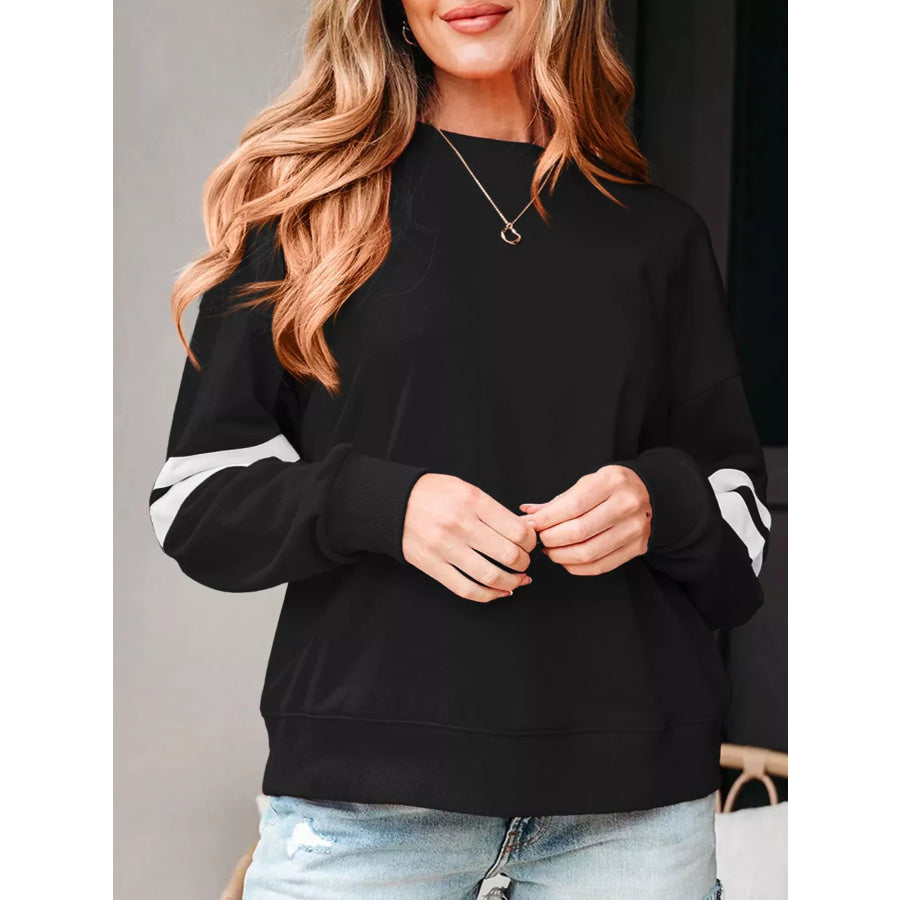 Striped Dropped Shoulder Sweatshirt Apparel and Accessories