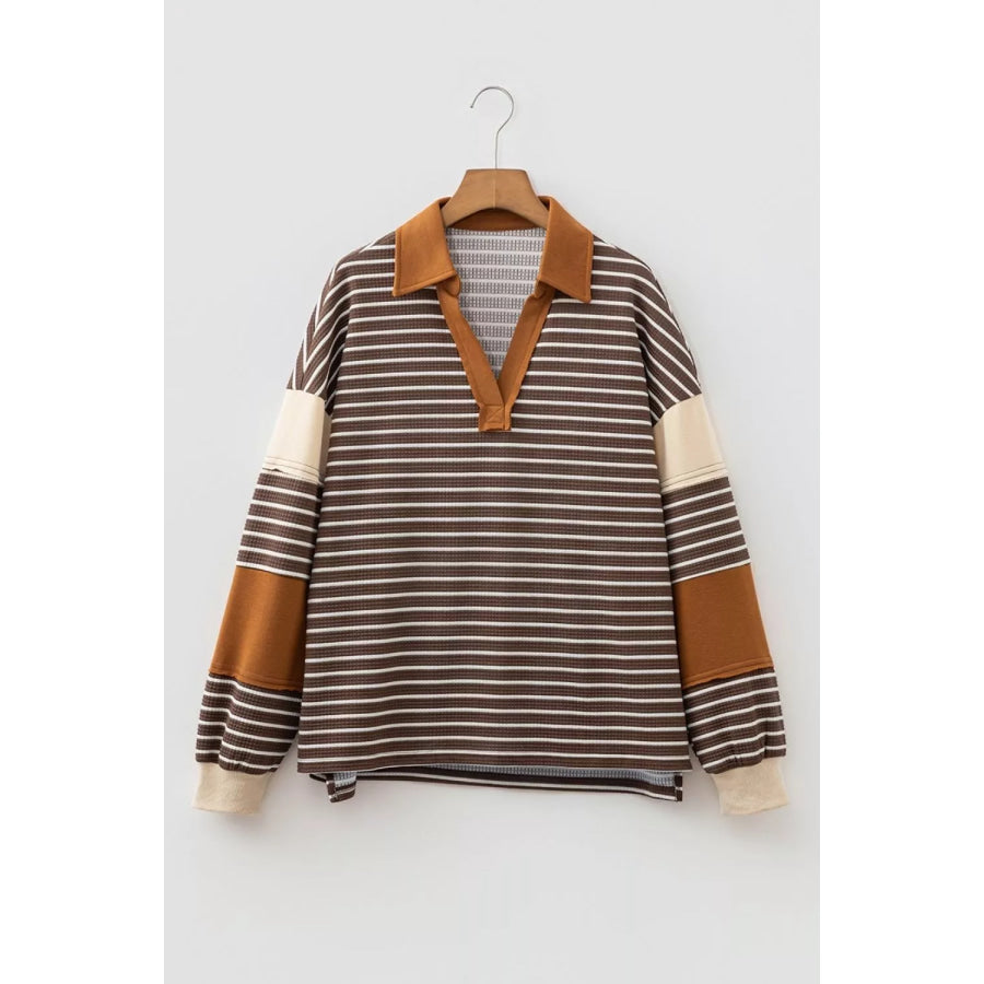 Striped Dropped Shoulder Sweatshirt Apparel and Accessories