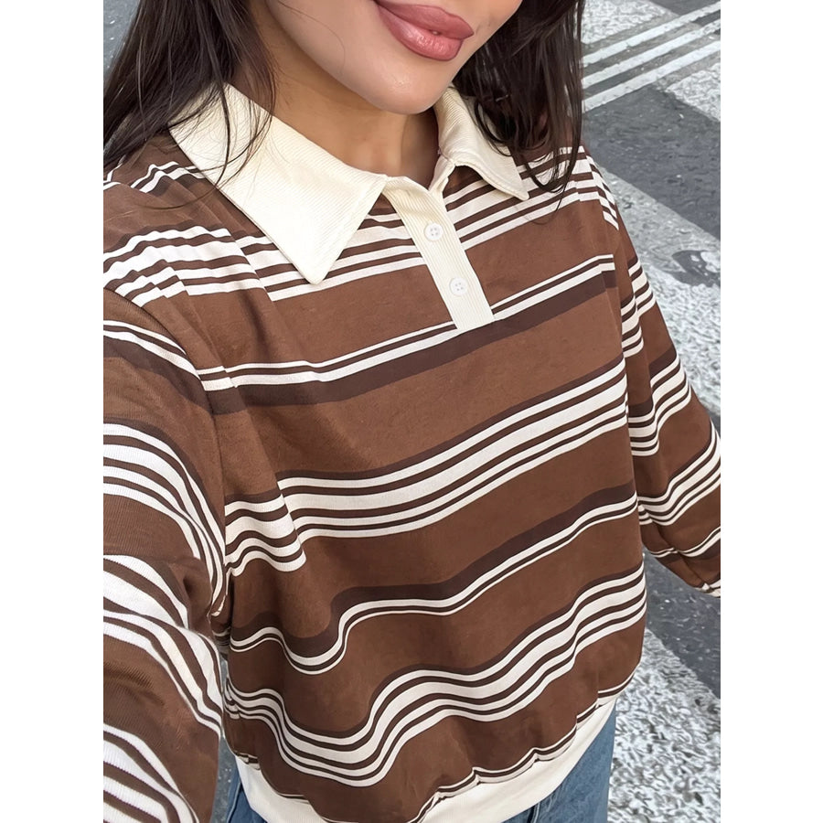 Striped Dropped Shoulder Sweatshirt Apparel and Accessories