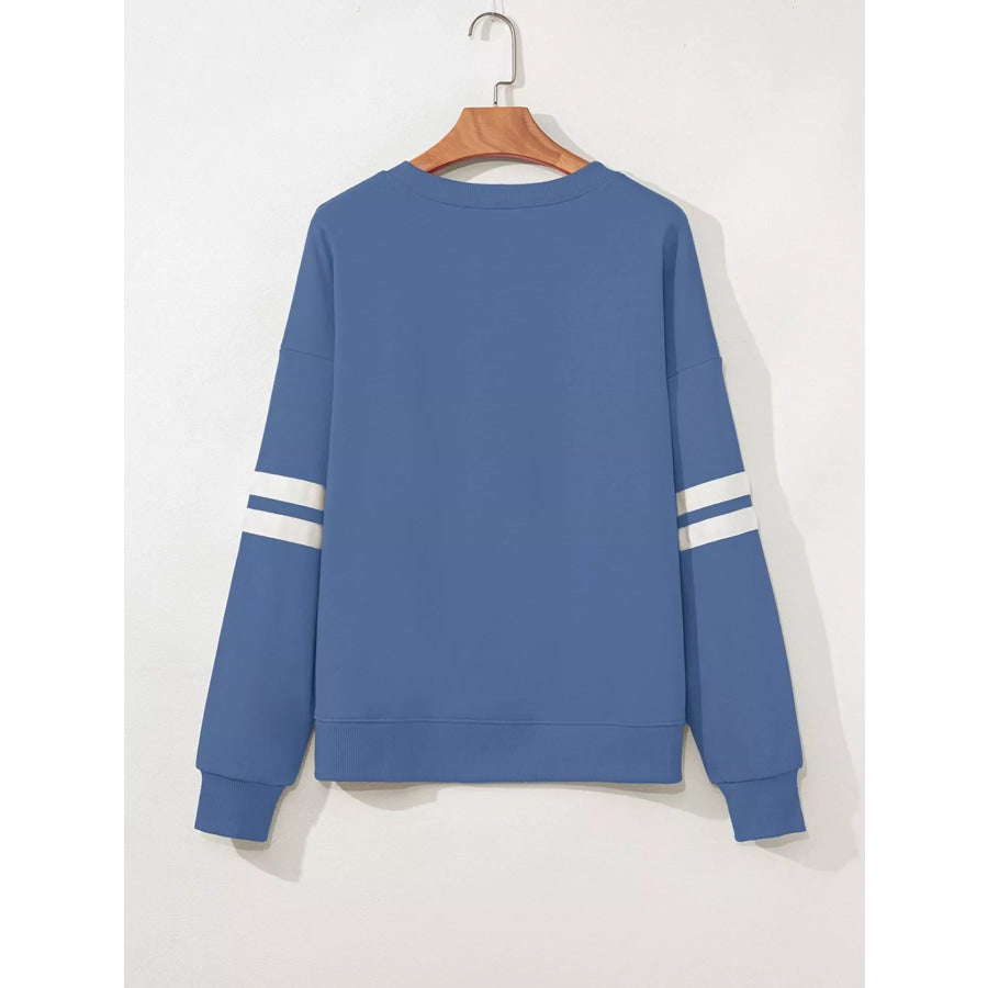 Striped Dropped Shoulder Sweatshirt Apparel and Accessories