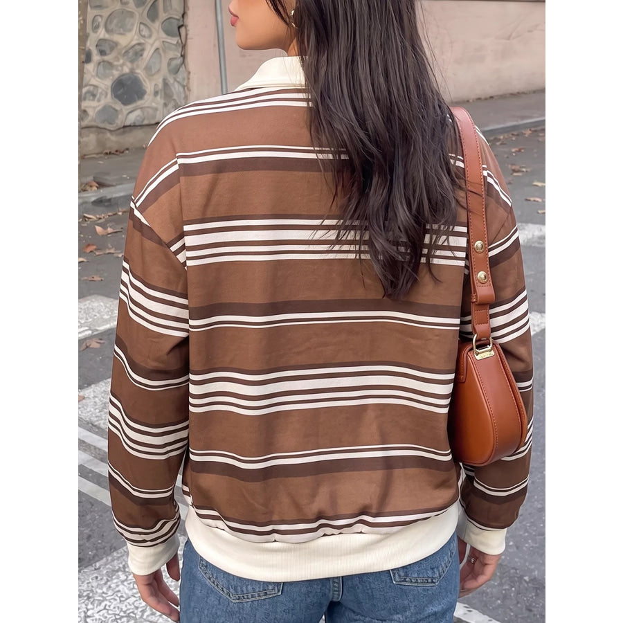 Striped Dropped Shoulder Sweatshirt Apparel and Accessories