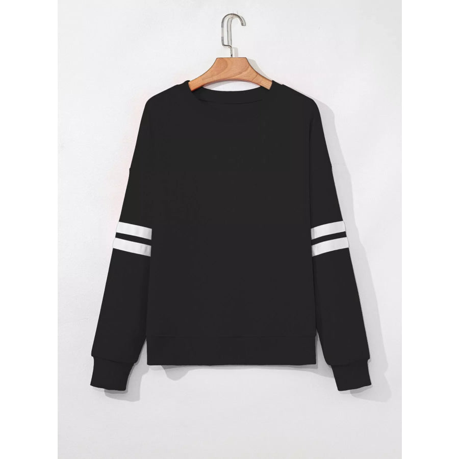 Striped Dropped Shoulder Sweatshirt Apparel and Accessories