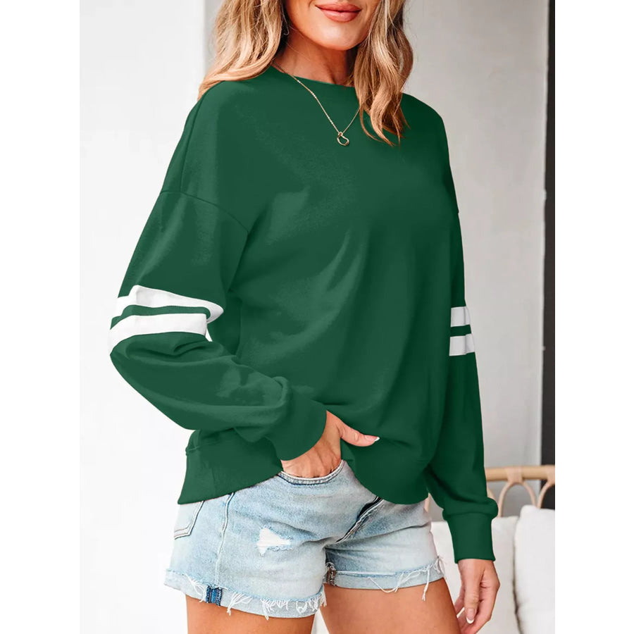 Striped Dropped Shoulder Sweatshirt Apparel and Accessories