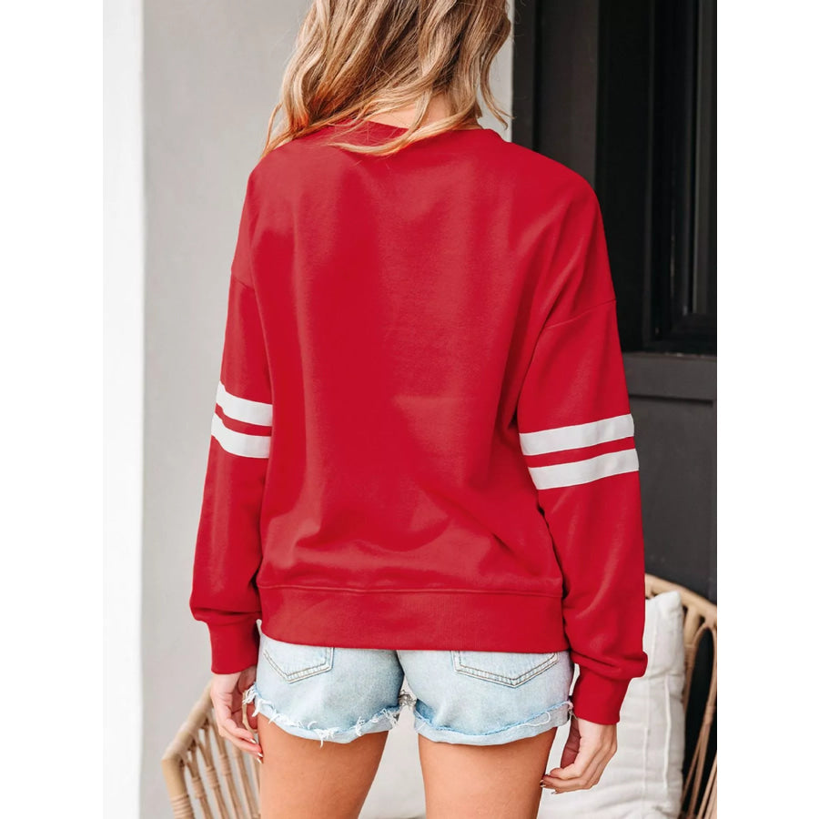 Striped Dropped Shoulder Sweatshirt Apparel and Accessories
