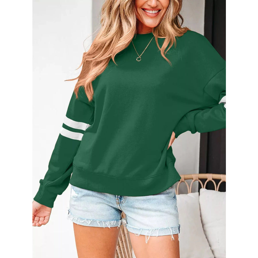 Striped Dropped Shoulder Sweatshirt Apparel and Accessories