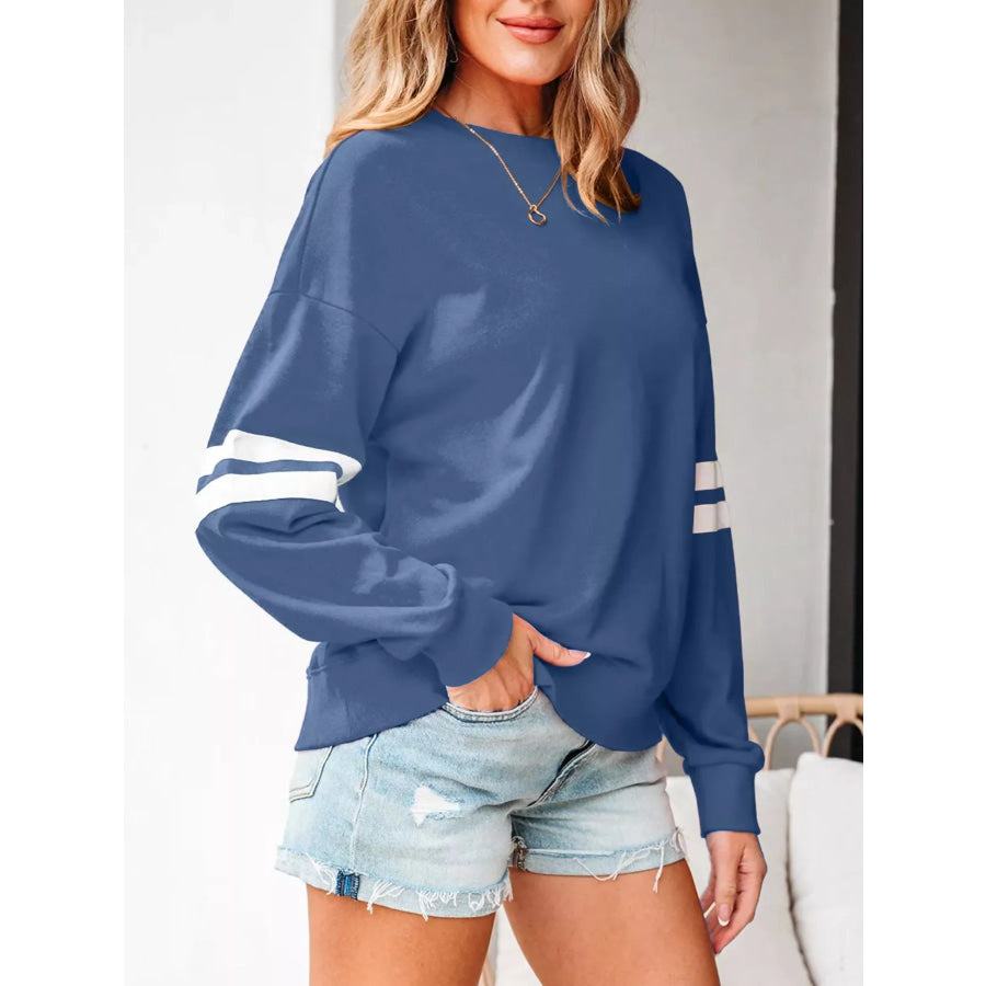 Striped Dropped Shoulder Sweatshirt Apparel and Accessories
