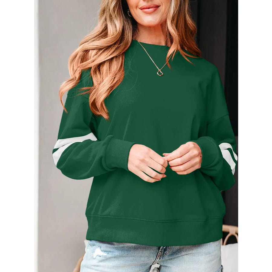 Striped Dropped Shoulder Sweatshirt Apparel and Accessories