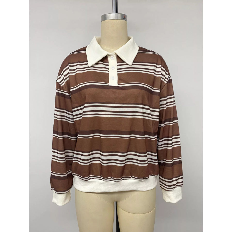 Striped Dropped Shoulder Sweatshirt Apparel and Accessories