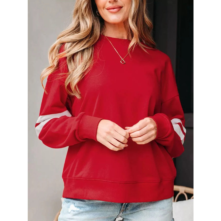 Striped Dropped Shoulder Sweatshirt Apparel and Accessories