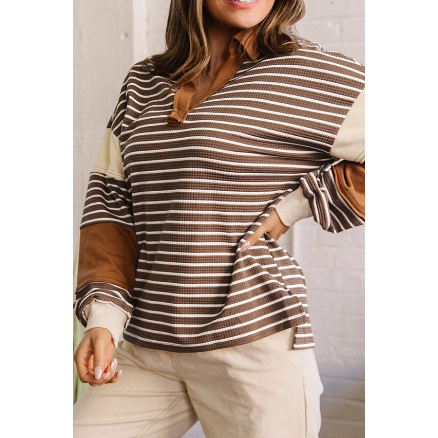 Striped Dropped Shoulder Sweatshirt Apparel and Accessories