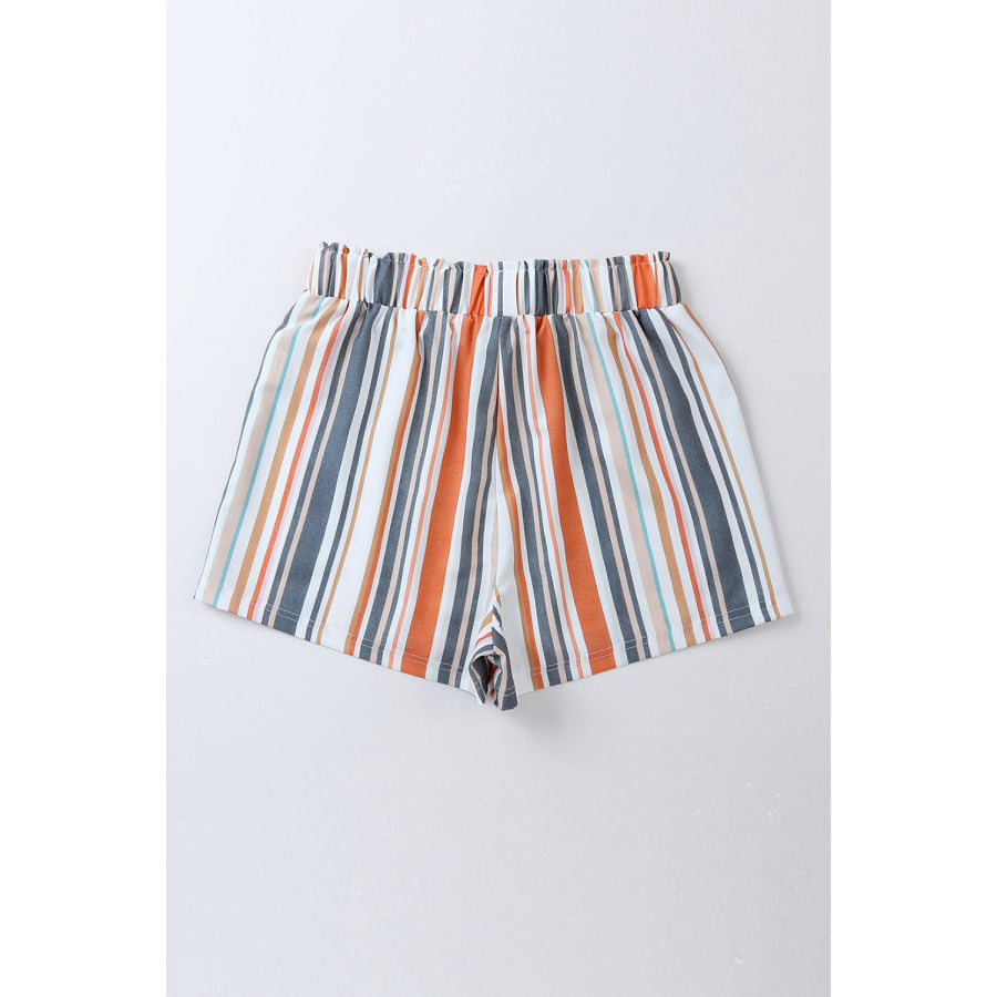 Striped Elastic Waist Shorts Apparel and Accessories