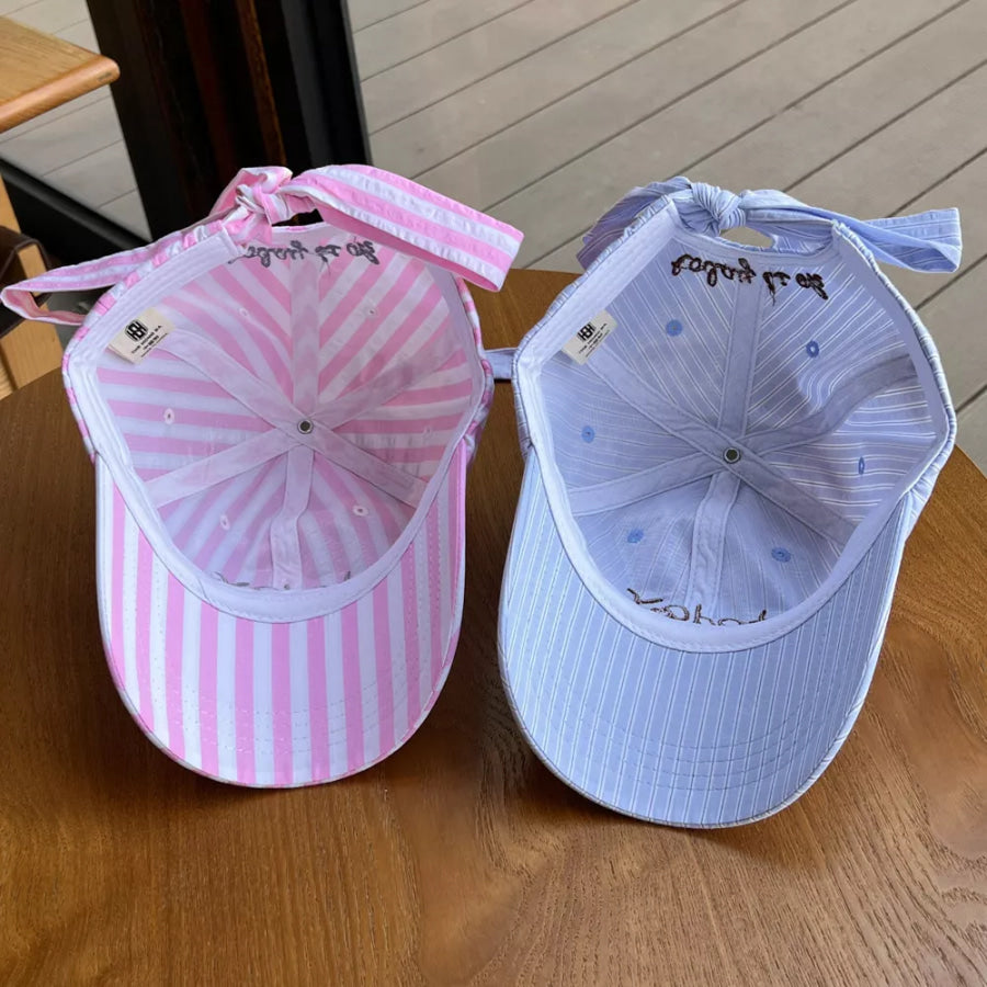 Striped Embroidered Baseball Cap Apparel and Accessories