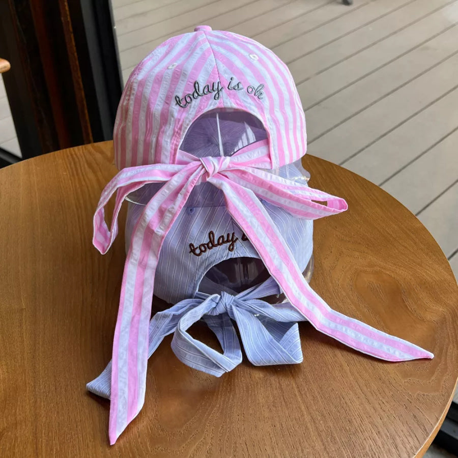 Striped Embroidered Baseball Cap Apparel and Accessories